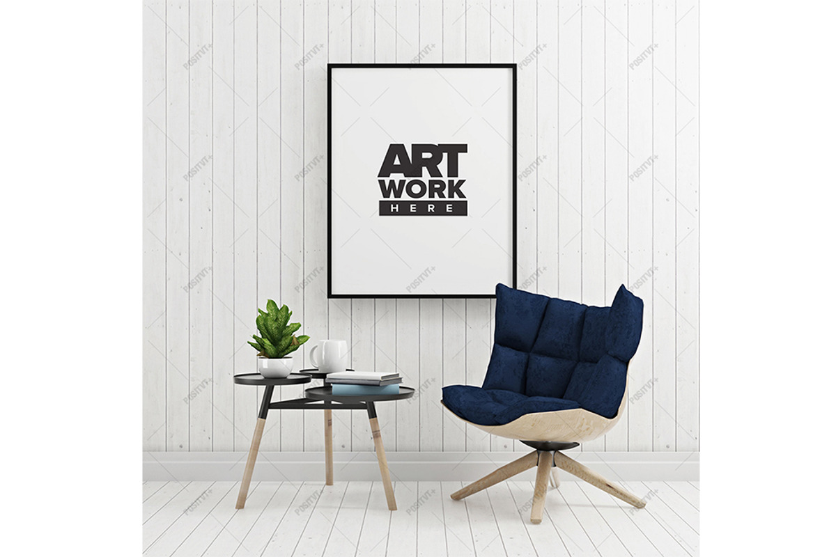 Modern Minimalist Poster Mockup, a Print Template by positvtplus