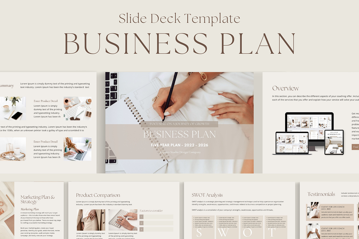 Business Plan Slide Deck Template, a Presentation Template by Design Lush Studio (Photo 1 of 6)