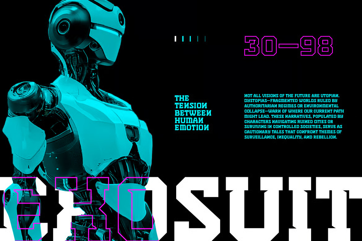Nitrova - Futuristic Cyberpunk Font, a Serif Font by Brand Earth (Photo 4 of 7)