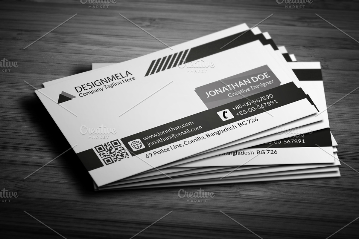 Black & White Creative Business Card, a Business Card Template by Shishir Khan (Photo 1 of 3)