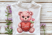 Crochet Yarn Valentine Teddy Bear, an Illustration by CraftArtStudio (Thumbnail 3 of 4)