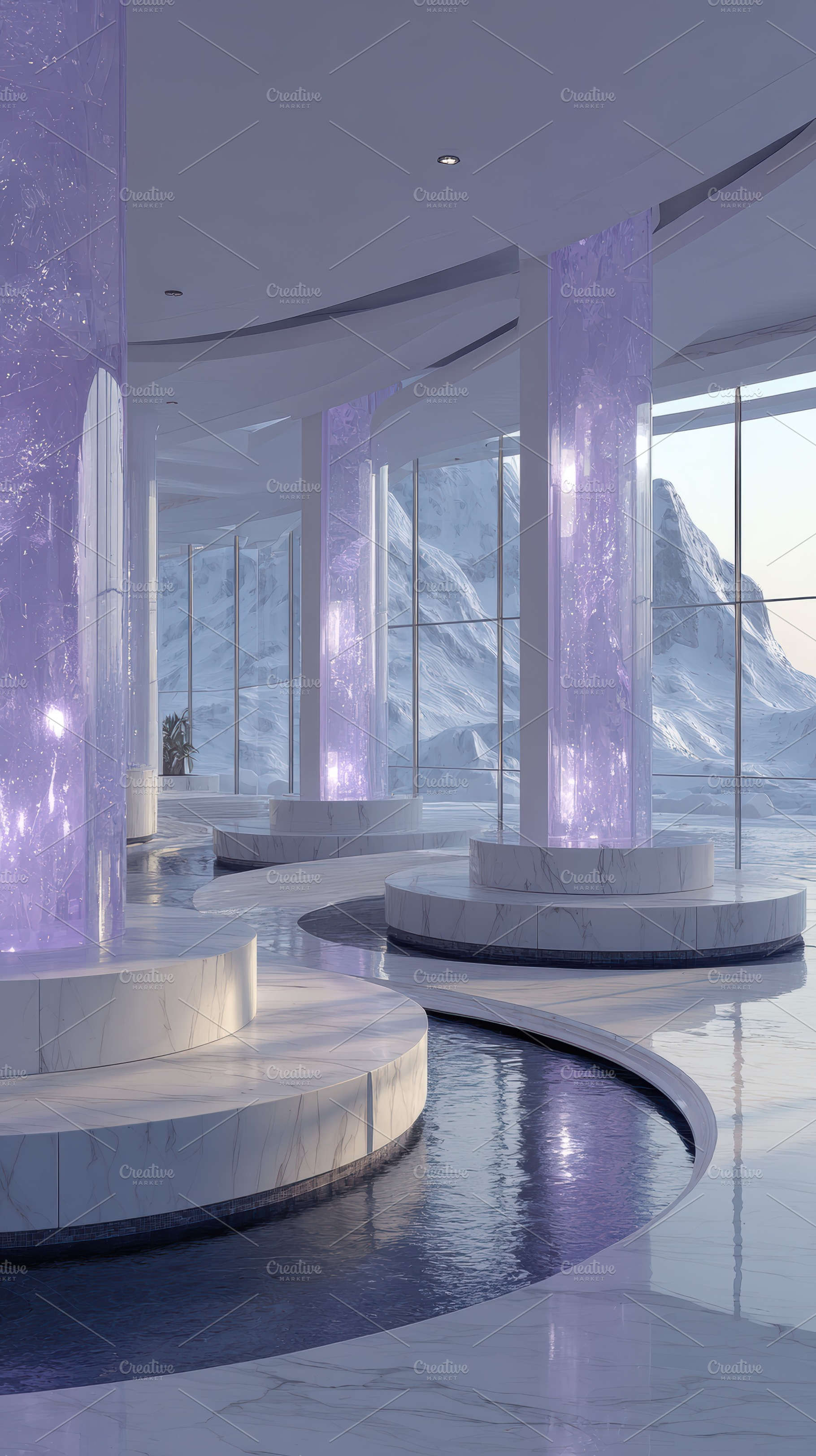Serene Spa Mountain View Indoor Pool, a Photo by Pixeness Studio