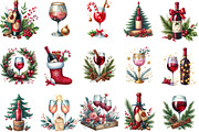 Christmas Red Wine Clipart, an Illustration by Designking (Thumbnail 2 of 5)