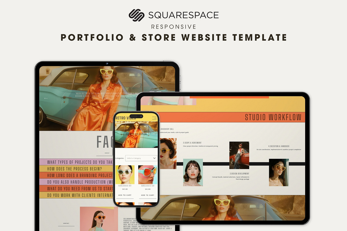 Retro Squarespace Website Template, a Squarespace Template by Mockup Art Atelier (Photo 16 of 16)