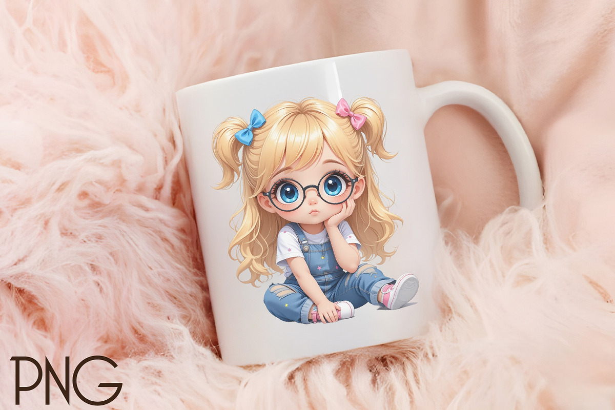 Quirky Cute Little Girl Clipart Png, an Illustration by RobertsArt (Photo 3 of 5)