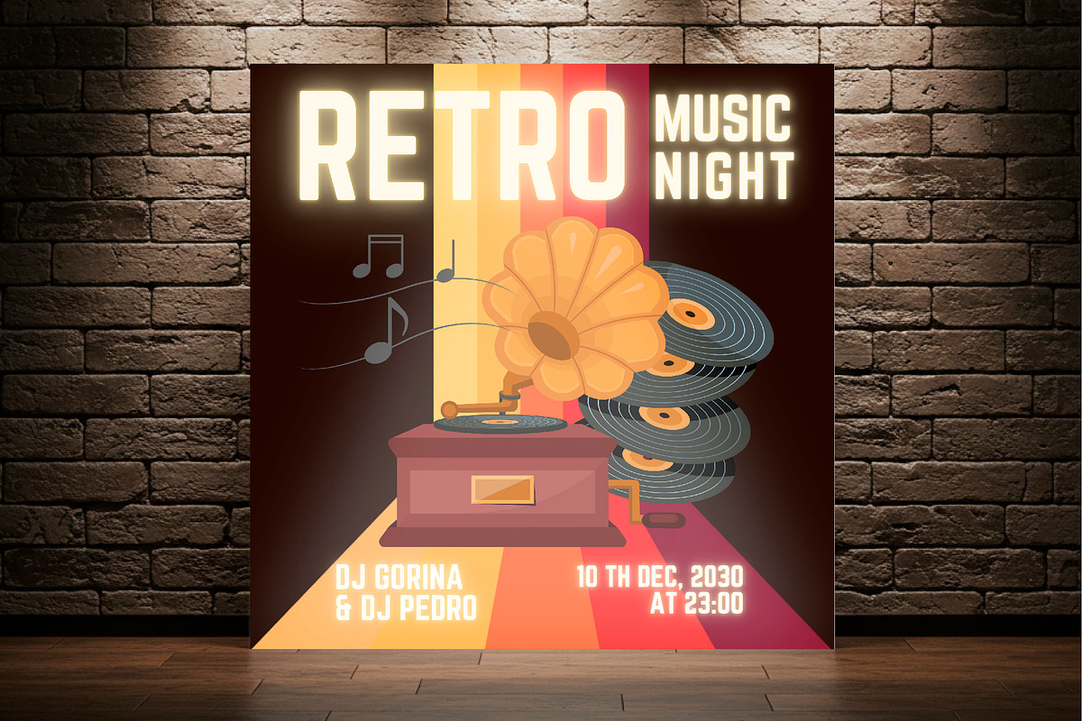 Vintage Gramophone. Vinyl Record Set, an Object Illustration by Lettering_Logo (Photo 3 of 3)