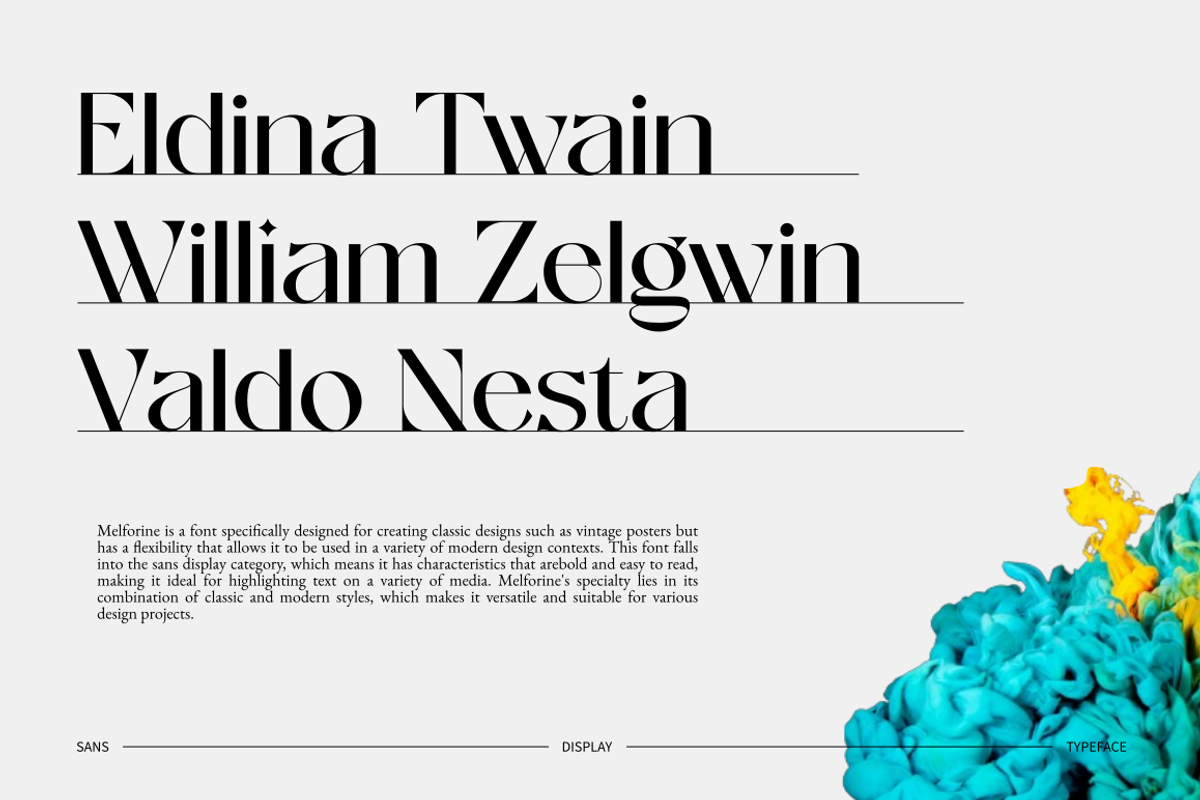 Melforine | History Display Font preview 3