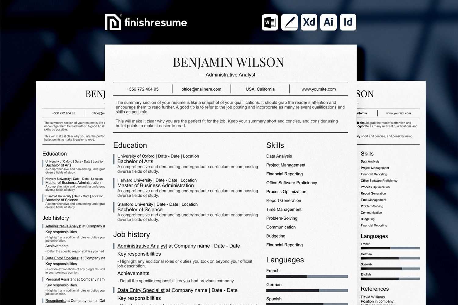 Administrative analyst resume, a Resume Template by FinishResume