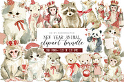 New Year Animal Clipart, an Illustration by DreamArtGraphic (Thumbnail 1 of 4)
