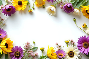 Rustic Wildflower Frame With Center, a Photo by LOGOCREATIVE