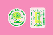 Retro Cartoon Call Center Badges, a Graphic by The Isian (Thumbnail 3 of 5)