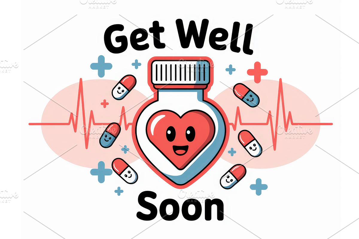 Cute Get Well Soon illustration, an Illustration by tilialucida