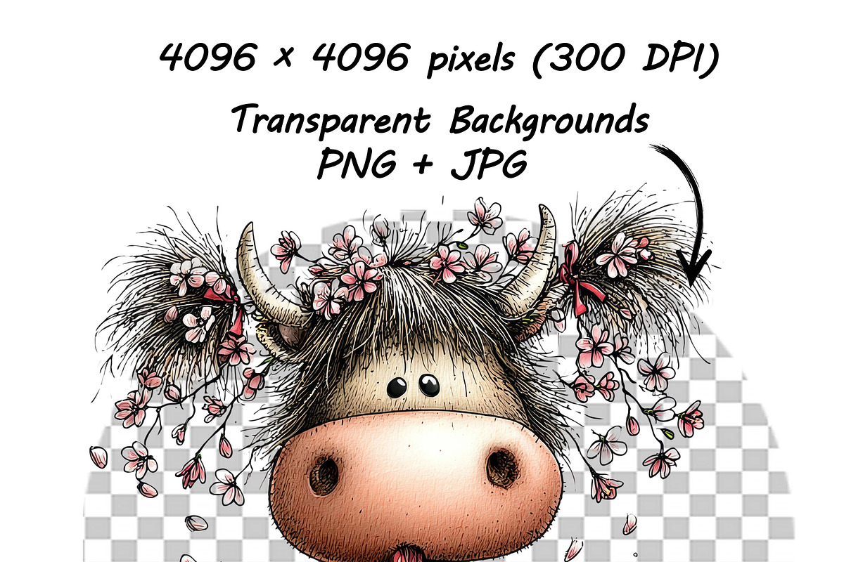 Highland Cow Birthday Animal Clipart, a Graphic by one-touch (Photo 16 of 17)