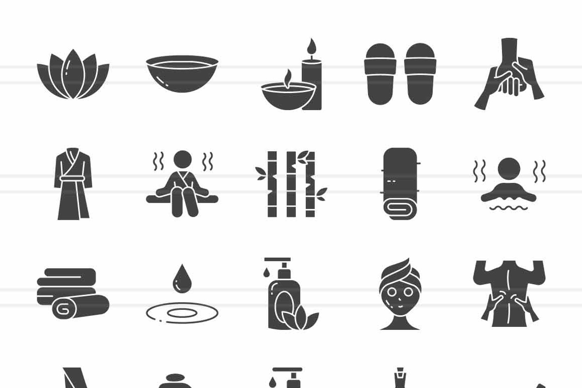 Spa Glyph Icons, an Icon by IconBunny (Photo 2 of 2)