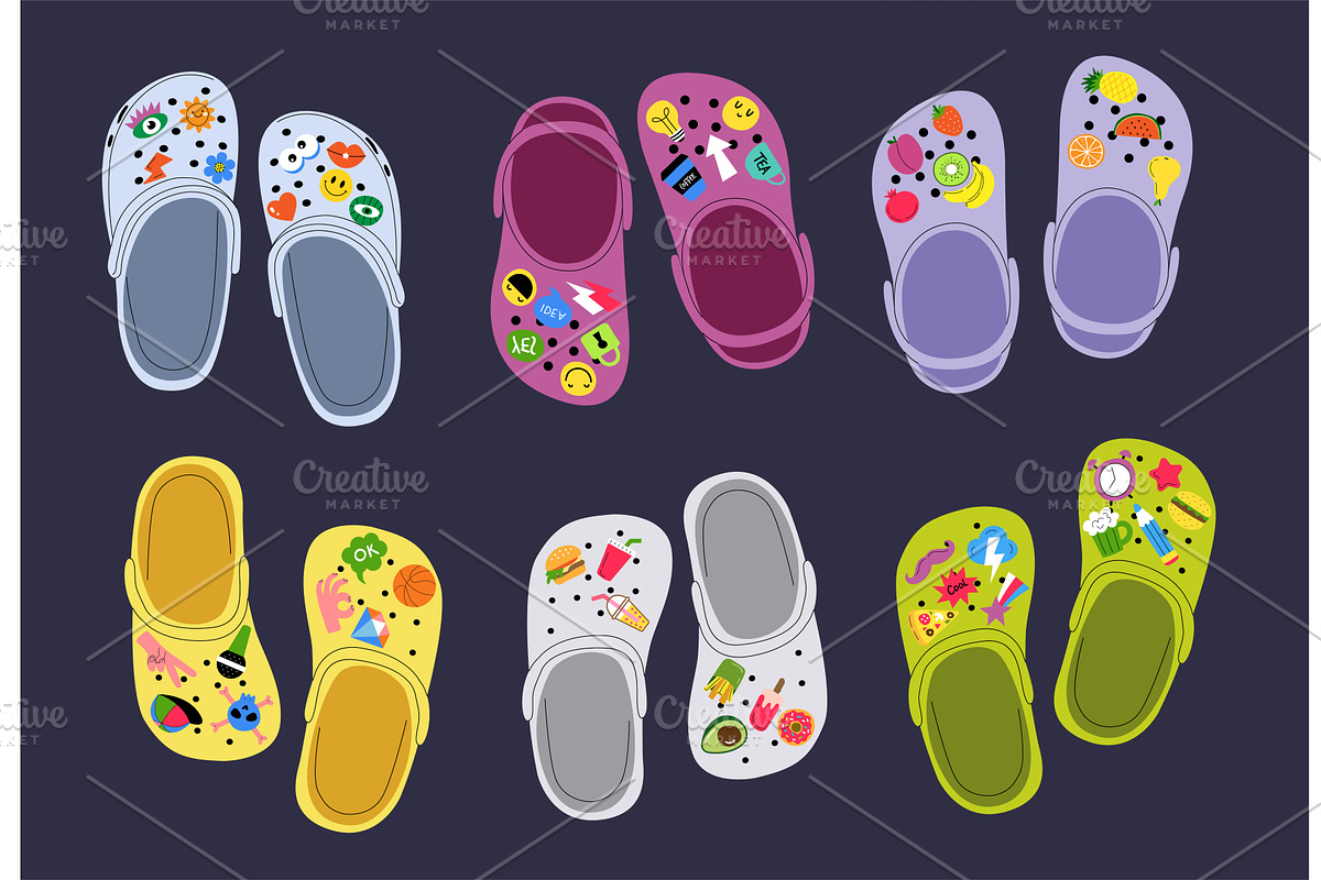 Beach shoes. Crocs fashioned funny, an Object Illustration by Onyx