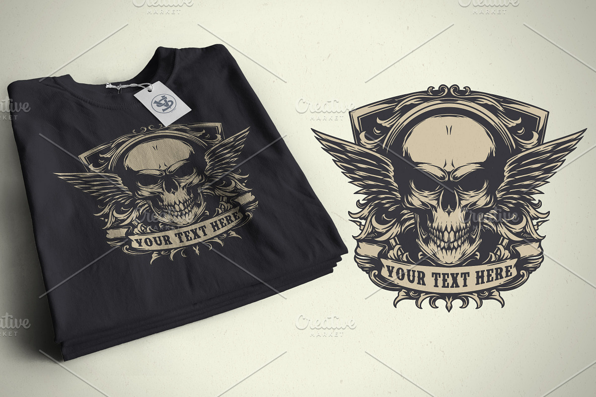 Crest Skull Design Vector, an Illustration by vectstudio (Photo 3 of 3)