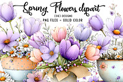 Spring Flowers Sublimation Clipart, an Illustration by CreationArt (Thumbnail 1 of 7)