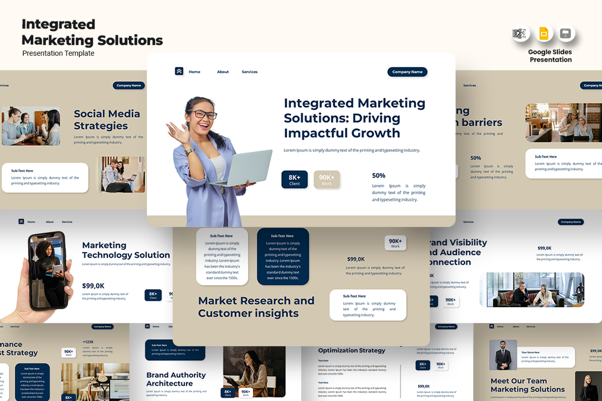 Marketing Solutions - Google Slides, a Presentation Template by Iqsiart Studio (Photo 1 of 3)