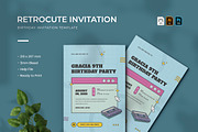Retrocute - Birthday Invitation, a Print Template by VUNIRA (Thumbnail 1 of 2)