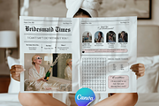 Bridesmaid Proposal Newspaper, an Invitation Template by PixelBloomClub (Thumbnail 1 of 6)