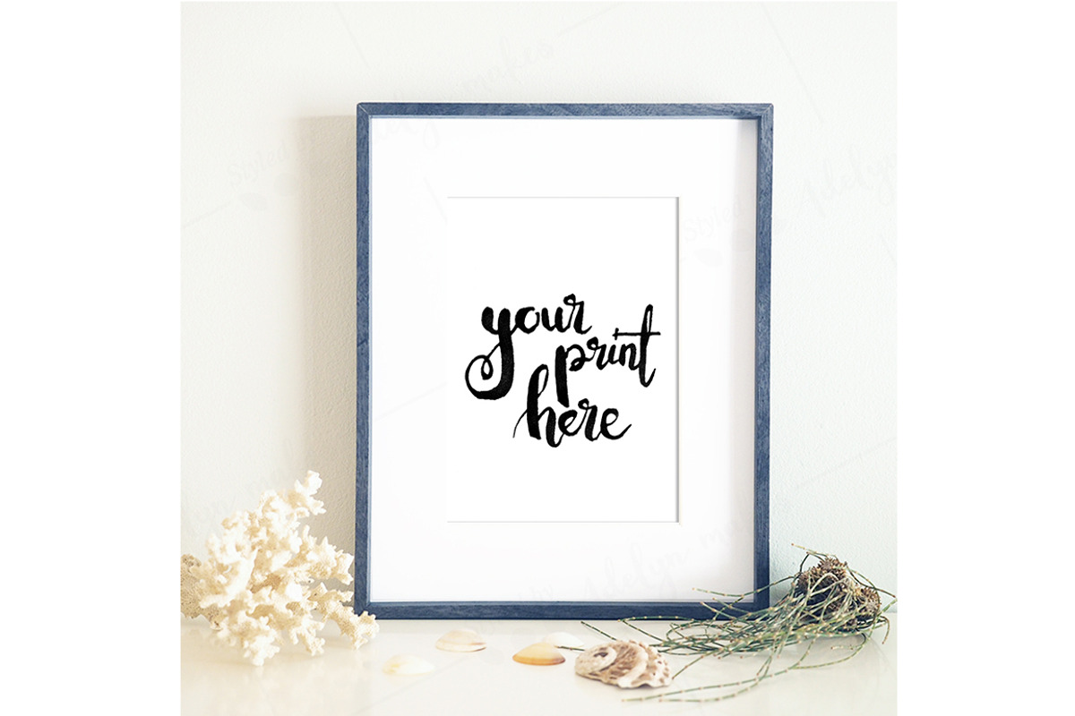 Styled black frame mockup - beach 4, a Print Template by Styled by Adelyn makes