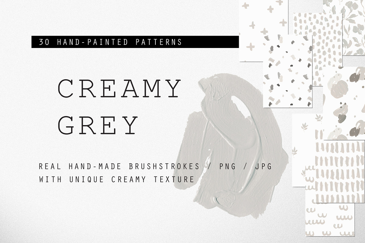 Creamy Grey - 30 Patterns Pack, a Pattern Graphic by Yashroom (Photo 1 of 7)
