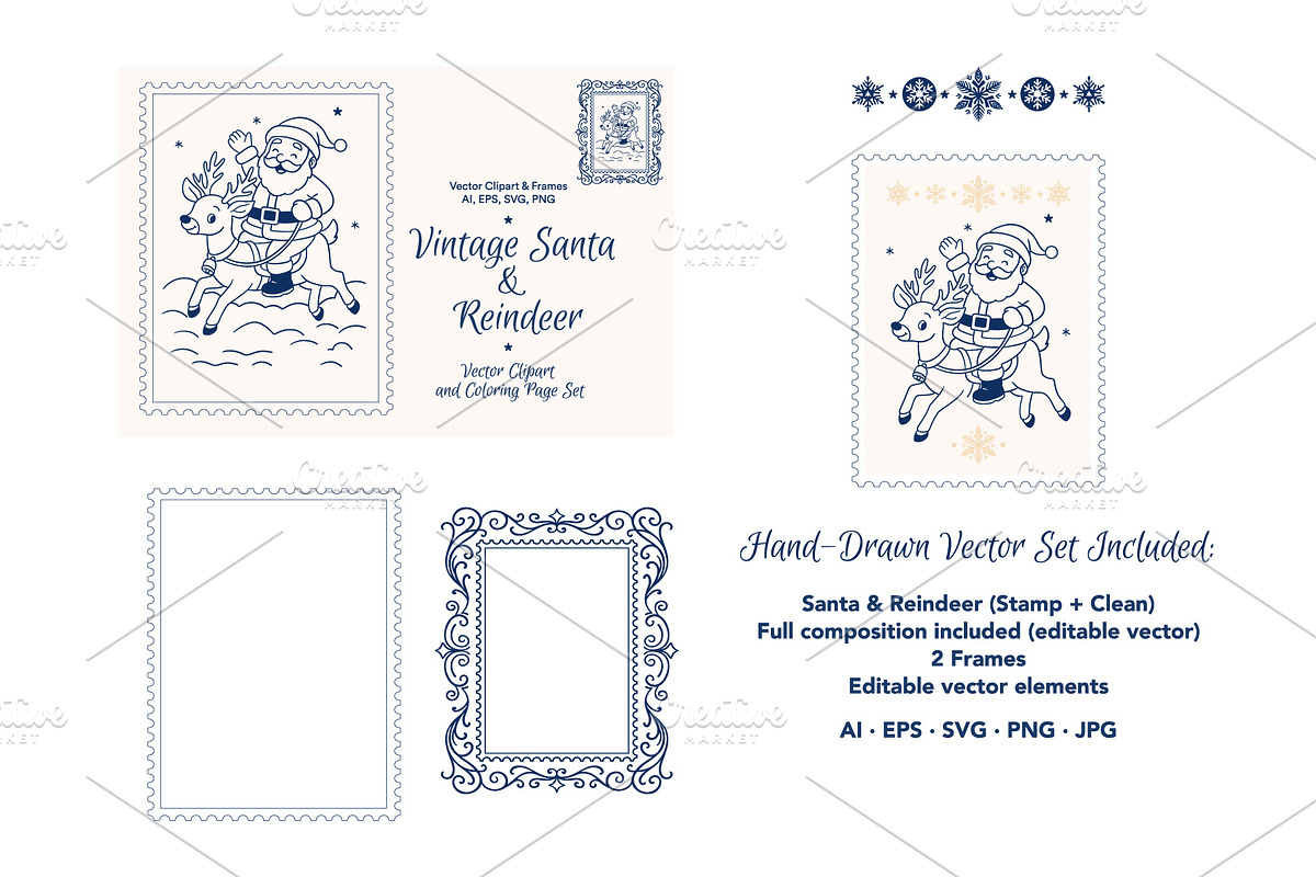 Christmas Clipart for Cards & Prints, a Person Illustration by SvetaGallery (Photo 2 of 4)