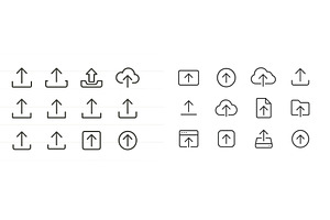 Various upload icons displayed in a, a Technology Photo by ZinetroN