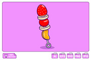 Slice Fruit Stick Cartoon Vector, a Food Illustration by Artstorystudio (Thumbnail 1 of 3)