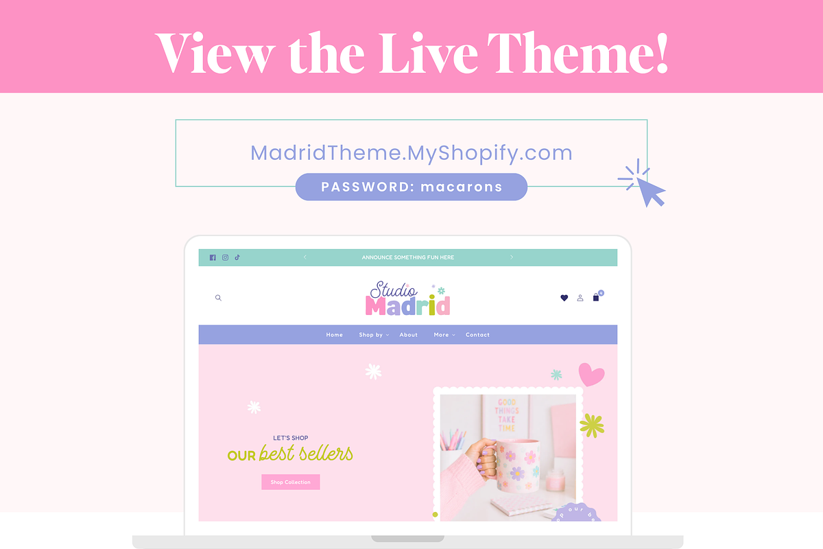 Cute Pastel Stationery Shopify Theme, a Shopify Template by Macarons and Mimosas (Photo 4 of 9)