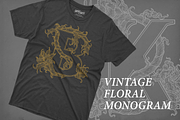 Vintage Floral Monogram, a Font by figuree studio (Thumbnail 5 of 8)
