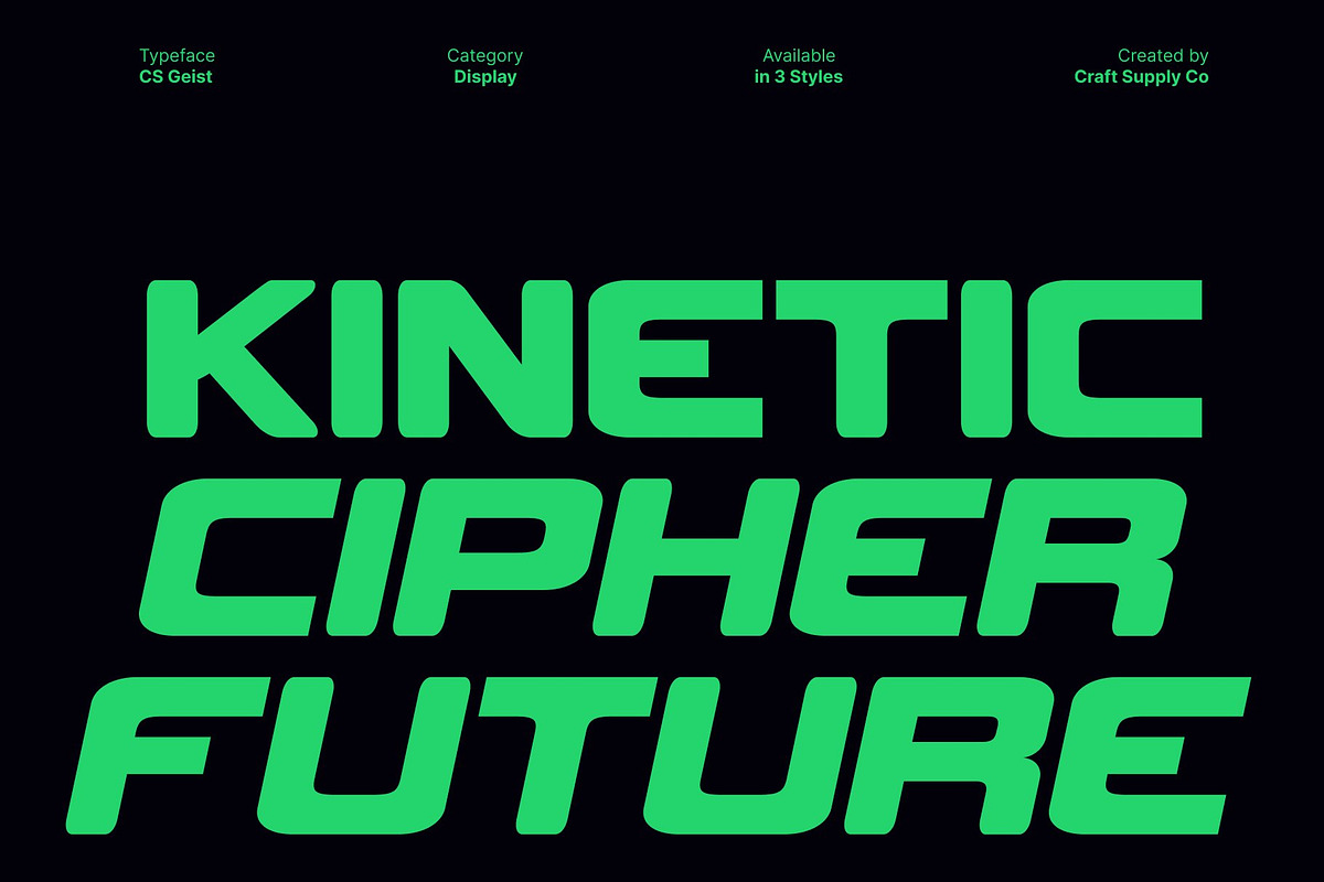 CS Geist – Techno Font, a Sans Serif Font by Craft Supply Co. (Photo 2 of 8)