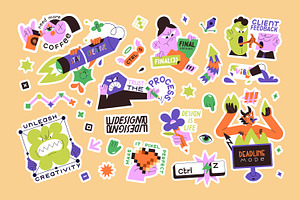 Graphic or web design sticker pack, an Object Illustration by PaperTrident