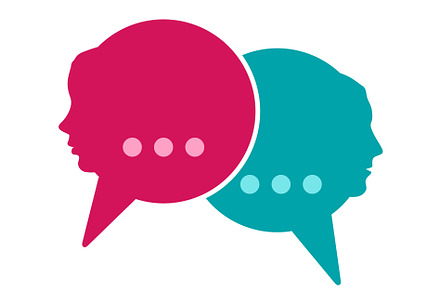 Speech bubbles circles heads