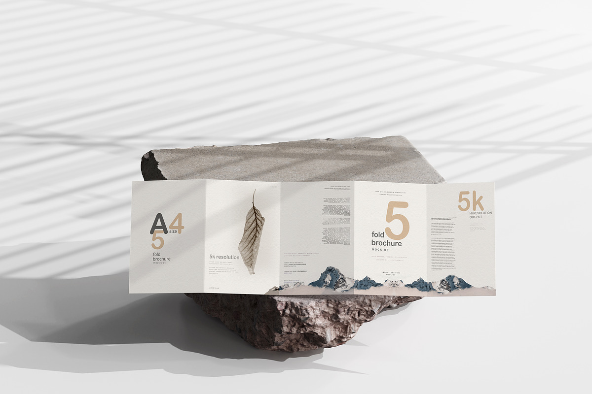 A4 Size Five Fold Brochure Mockup, a Print Template by pmvch (Photo 15 of 20)
