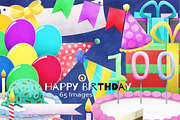 Happy Birthday PNG Clipart Set, a Decorative Illustration by Art by Angele G (Thumbnail 1 of 8)
