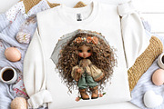 Spring Boho Girls Whimsical Cliparts, a Seasonal Illustration by CreationArt (Thumbnail 2 of 5)