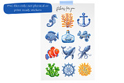 Sea Toile Clipart and Patterns, a Decorative Illustration by Nicole Branger Art (Thumbnail 20 of 28)