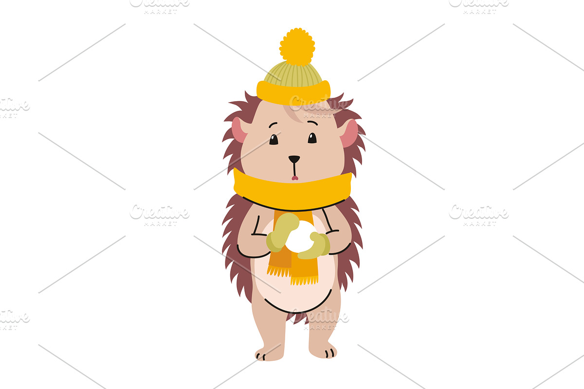 Lovely hedgehog with hat and, an Animal Illustration by the8monkey