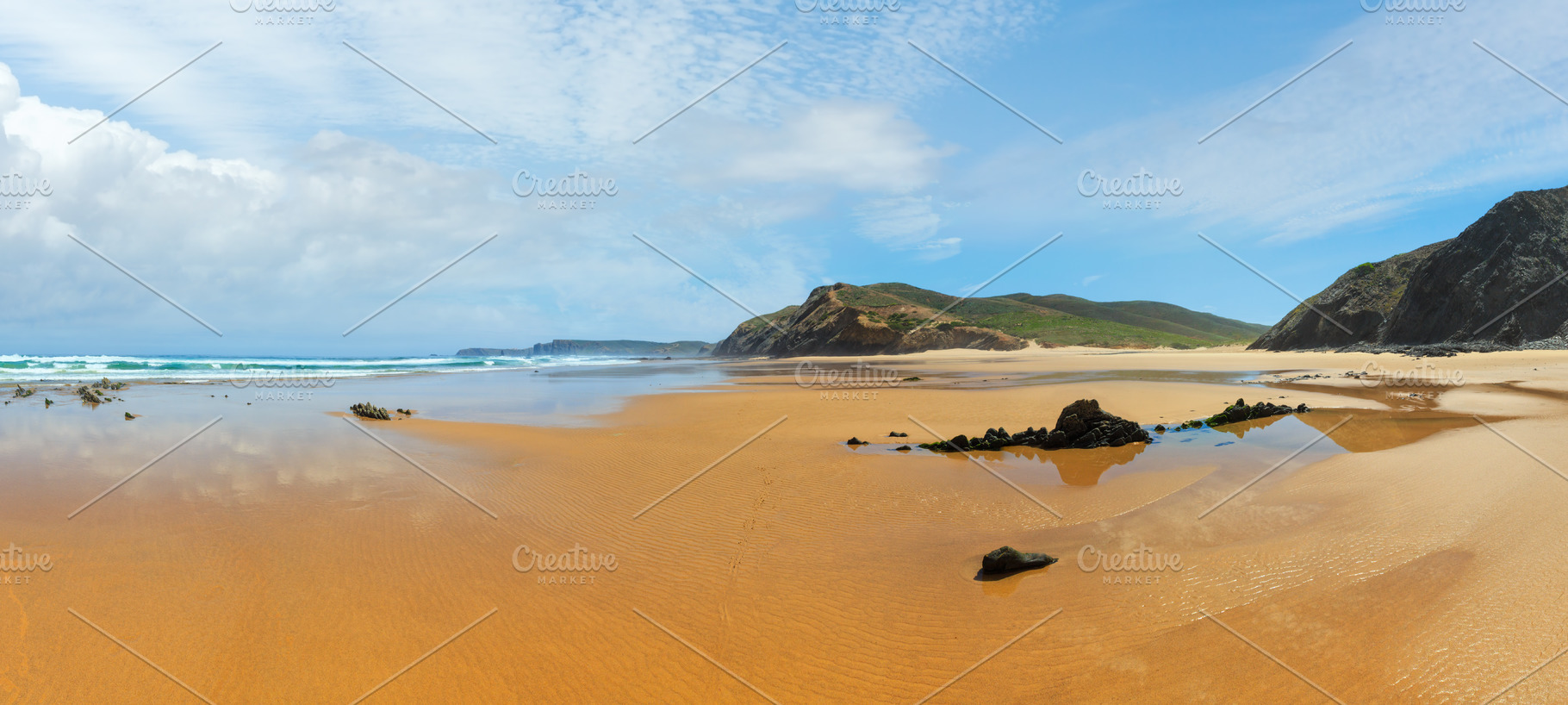 Summer sandy beach (Algarve, Costa Vicentina, Portugal)., a Nature Photo by YuriyB