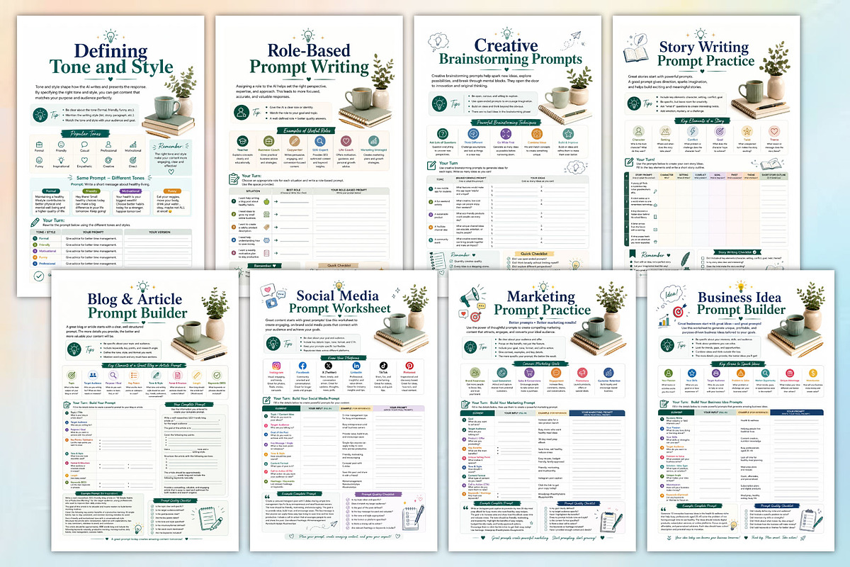 Creative Prompt Writing Workbook, a Stationery Template by Designmela01 (Photo 2 of 4)
