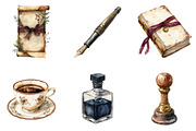 Writer Book love Clipart Set, a Seasonal Illustration by Designking (Thumbnail 3 of 5)