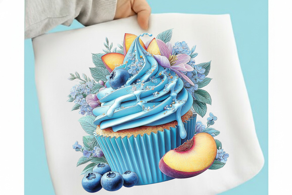 Watercolor Summer Cupcake Clipart, an Illustration by designcity5 (Photo 4 of 5)