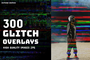 300 Glitch Overlays JPG, a Texture Graphic by Chipshpow Graphics