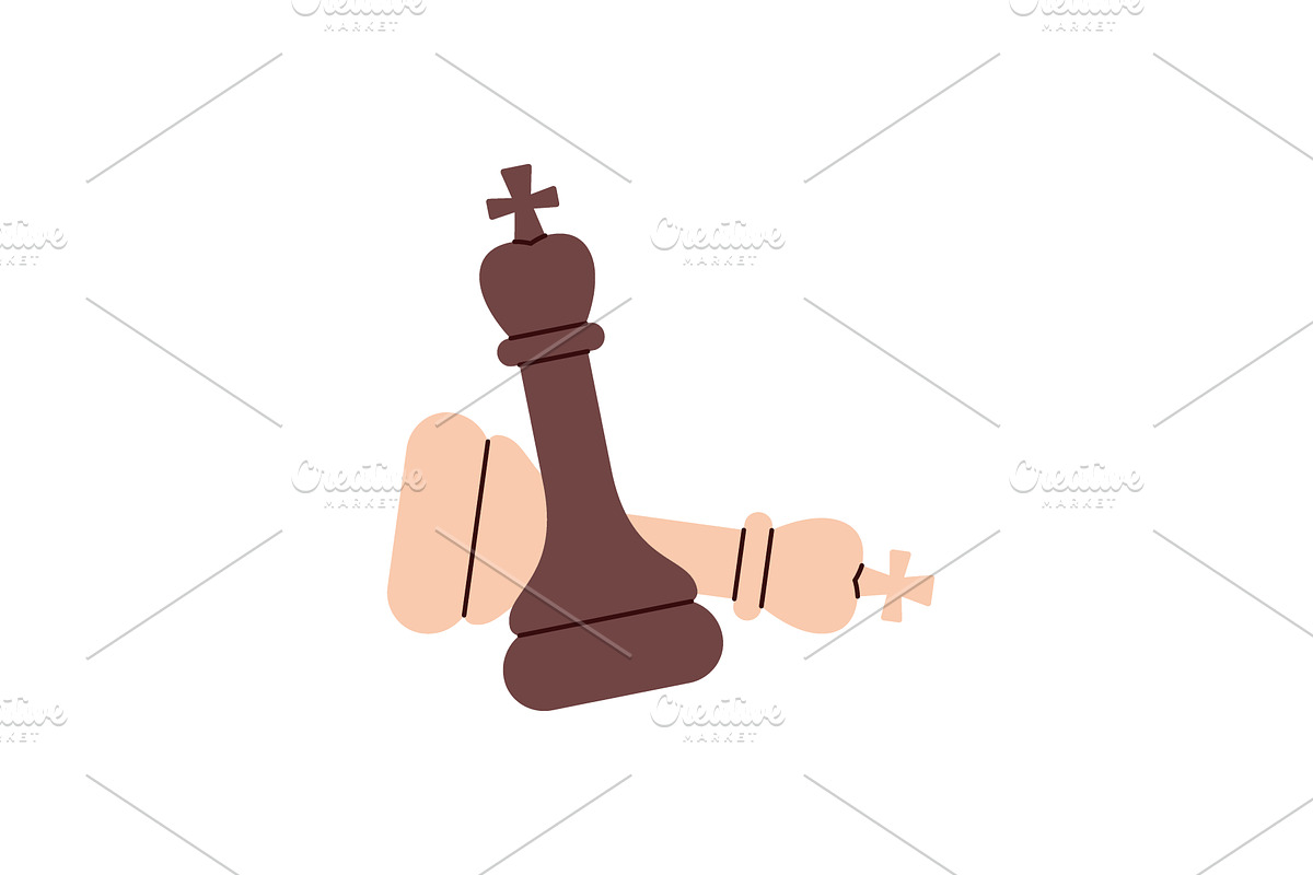 Victorious chess king standing over, an Object Illustration by GraphiShop