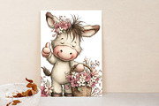 Whimsical Donkey Clipart, an Illustration by Libby Wishes (Thumbnail 7 of 7)