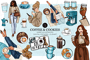 Coffee & cookies clipart bundle png, a Food Illustration by Parinaz Wadia Design (Thumbnail 1 of 10)