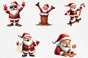 Funny Christmas Santa Clipart Bundle, an Illustration by CrexoraLab (Thumbnail 3 of 5)