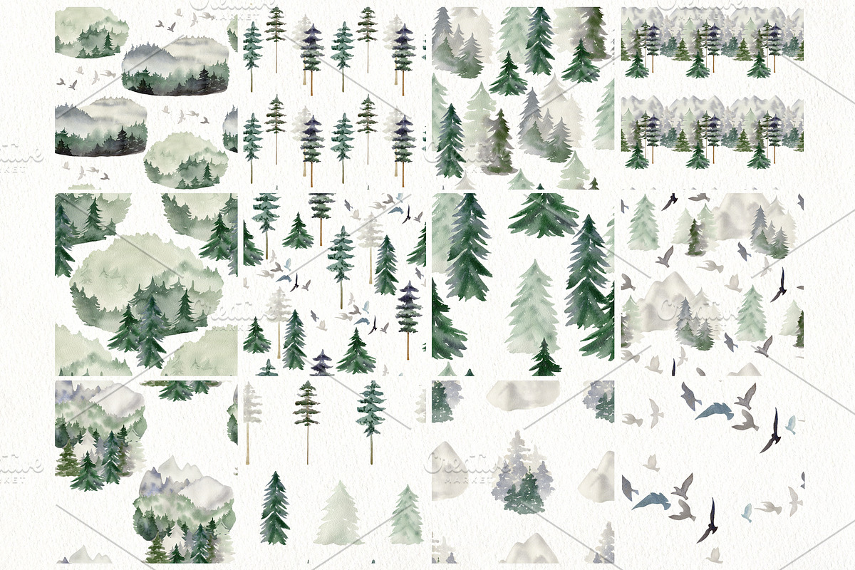 Watercolor forest., an Animal Illustration by TaPilipa (Photo 9 of 10)