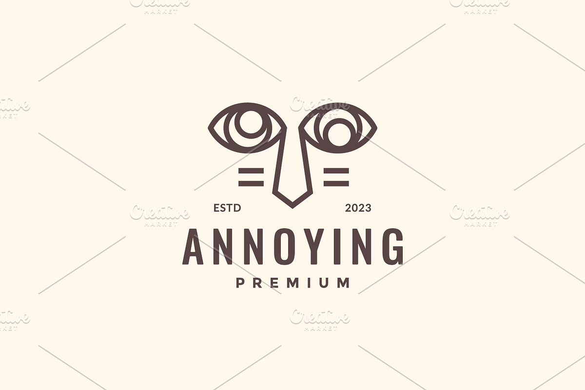 annoying eyes mask culture line logo, a Branding & Logo Template by devastd